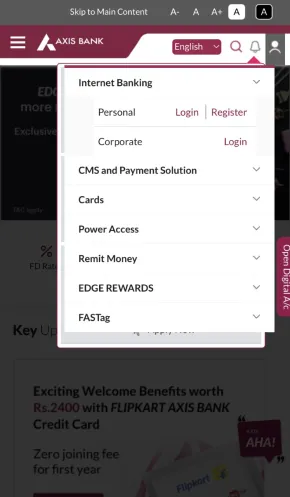 Axis Bank Credit Card Address Change Online