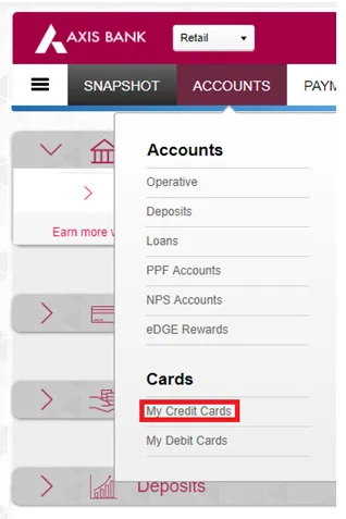 Axis Credit Card Net Banking