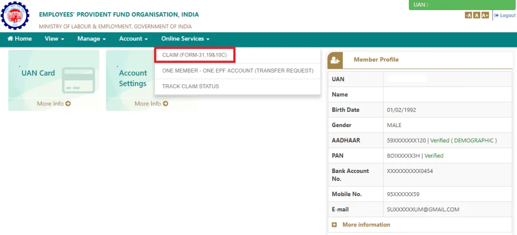 Click on Claim Form 31