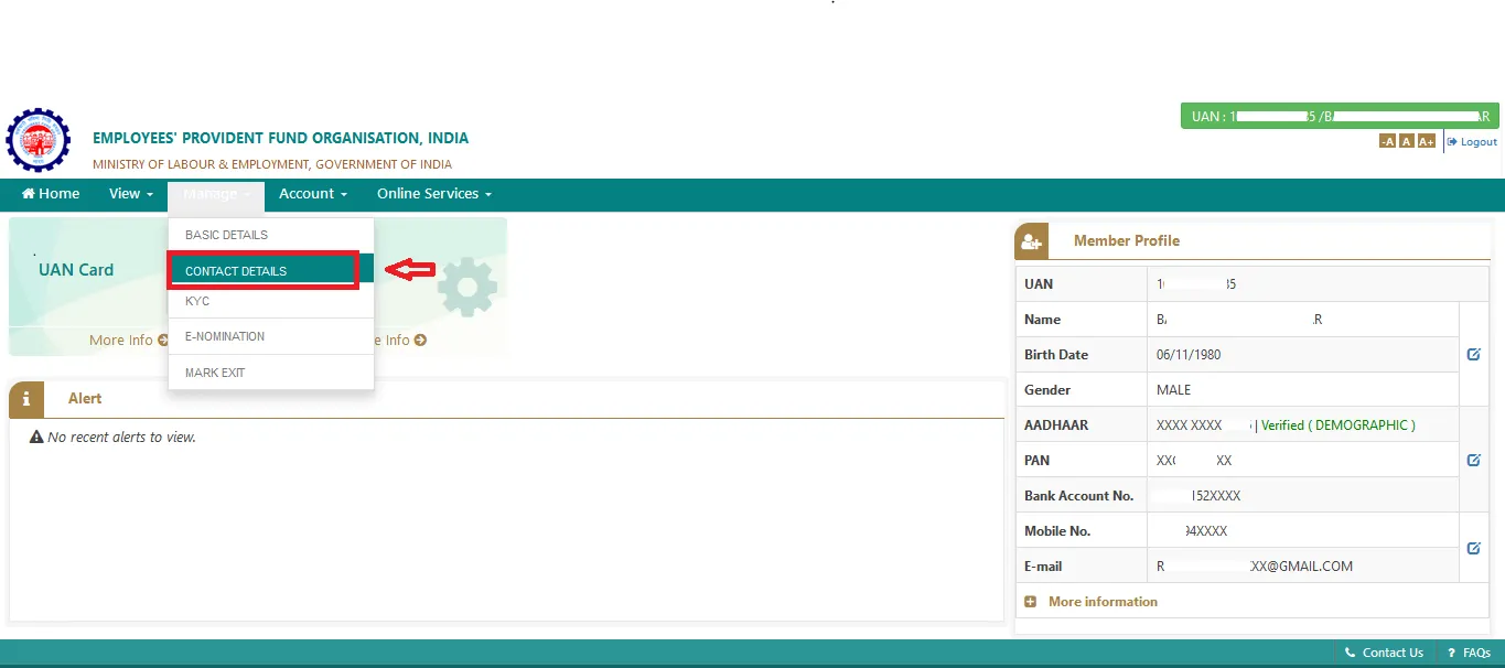 Click on Contact Details