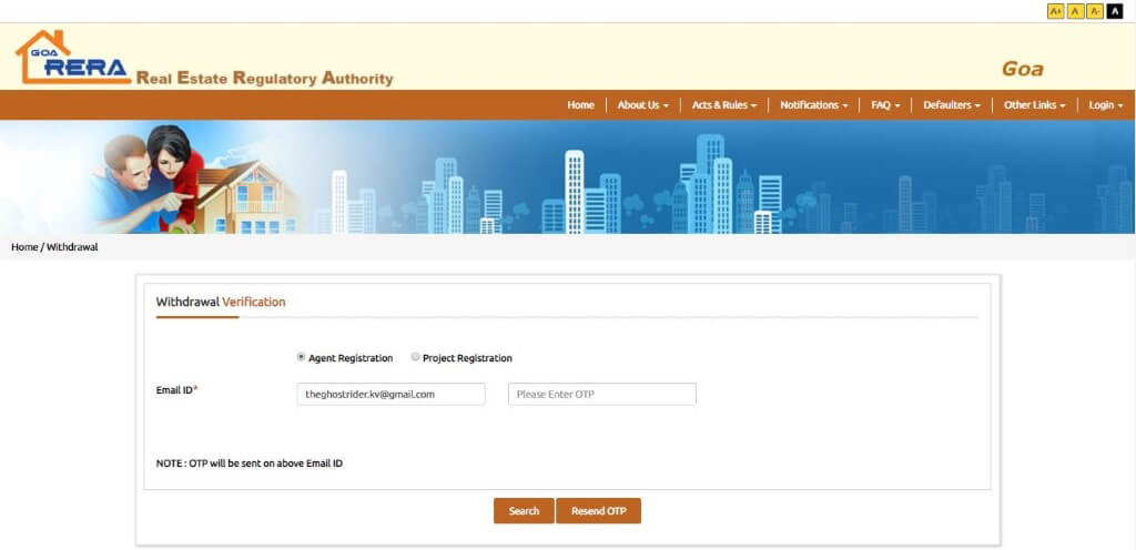 Choose the type of registration