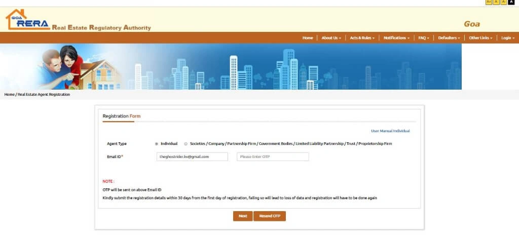 Enter your email ID & Generate OTP