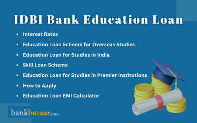IDBI Bank education loan interest rate and benefits