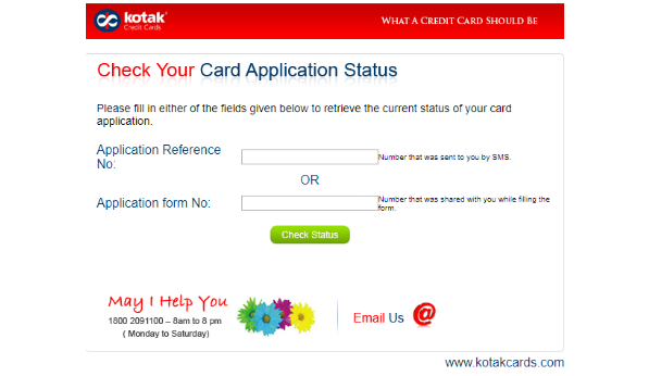 Kotak Credit Card Status step 7