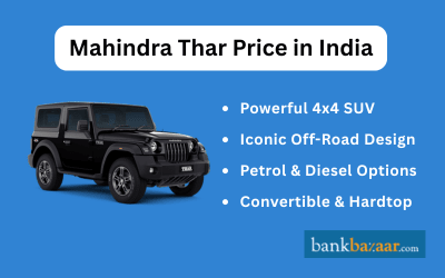 Mahindra Thar car price details for available variants