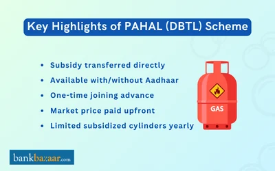 PAHAL DBTL scheme infographic showing subsidy transfer process