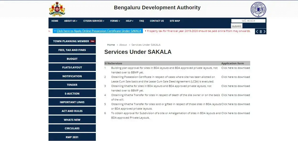 Services Under Sakala