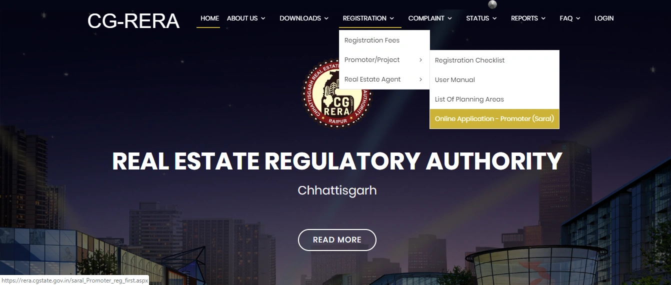 Click on Registration