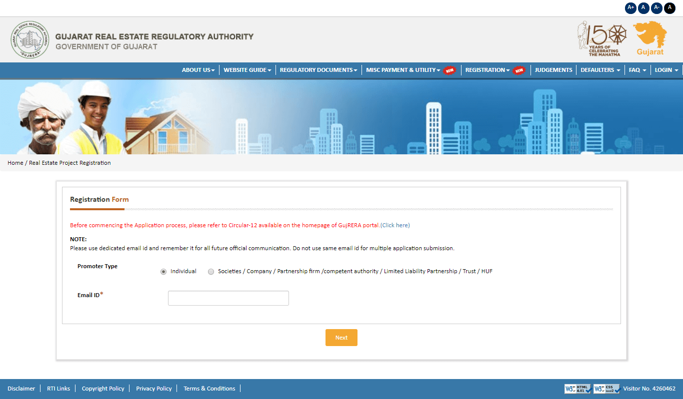 Select project registration