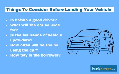 Things to consider before lending your vehicle