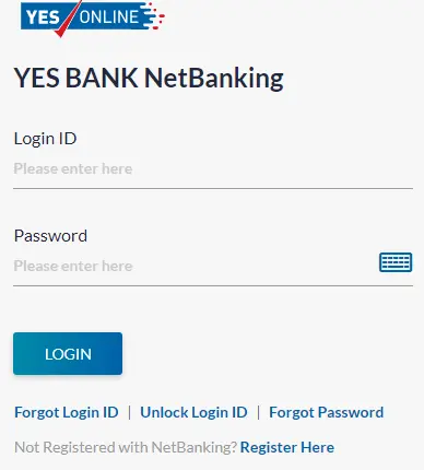 YES bank credit card net banking