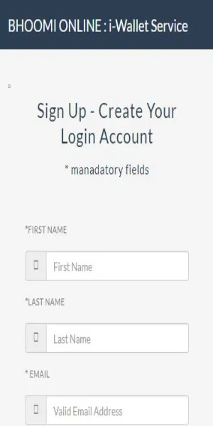 Bhoomi Create New Account