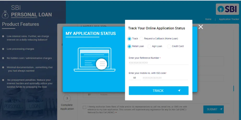 SBI Personal Loan Status Enquiry SBI Application Status Online
